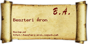 Beszteri Áron névjegykártya