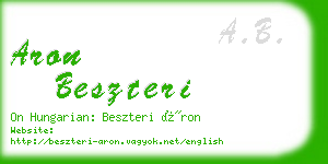 aron beszteri business card